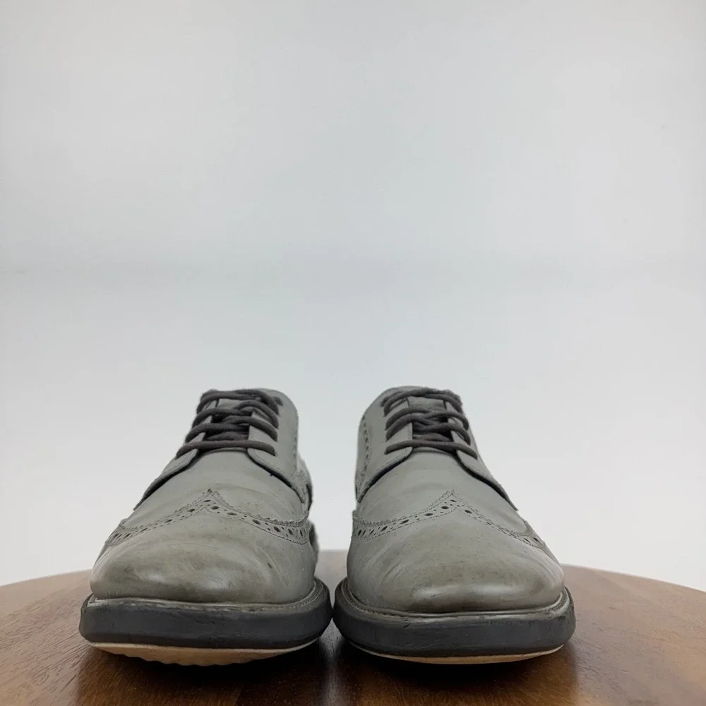 Mens Cole Haan Grand Evolution Grey Leather Wing Tip Oxford Shoes Size 11‎ M GUC